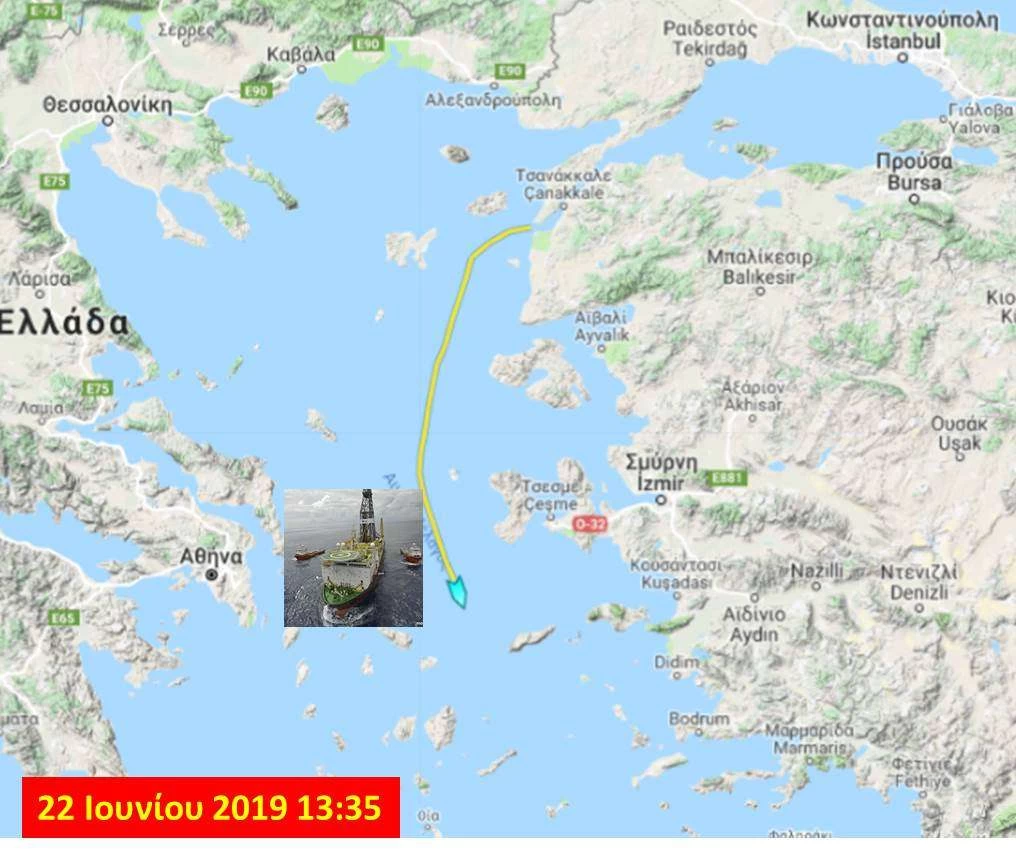 Στην “καρδιά” του Αιγαίου πλέει το τουρκικό γεωτρύπανο Γιαβούζ
